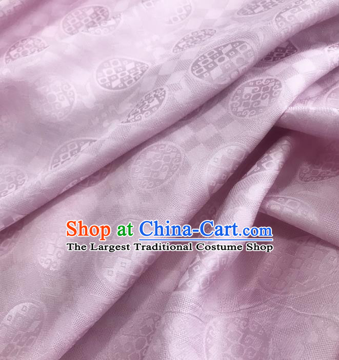 Traditional Chinese Royal Round Pattern Design Pink Brocade Silk Fabric Asian Satin Material