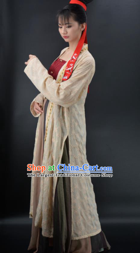 Chinese Traditional Song Dynasty Young Lady Replica Costumes Ancient Country Girl Hanfu Dress for Women