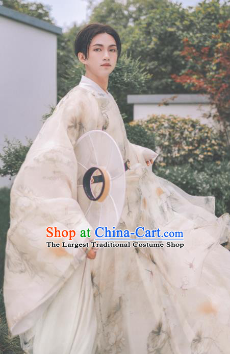 Traditional Chinese Ming Dynasty Swordsman Hanfu Clothing Ancient Nobility Childe Replica Costumes for Men