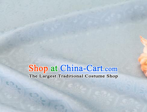 Asian Chinese Light Blue Silk Fabric Traditional Tortoiseshell Pattern Design Fabric Chinese Qipao Silk Fabric Material