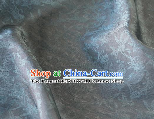 Asian Chinese Priest Frock Grey Silk Fabric Traditional Pattern Design Fabric Chinese Silk Fabric Material
