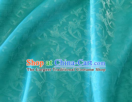 Asian Chinese Priest Frock Lake Blue Silk Fabric Traditional Pattern Design Fabric Chinese Silk Fabric Material