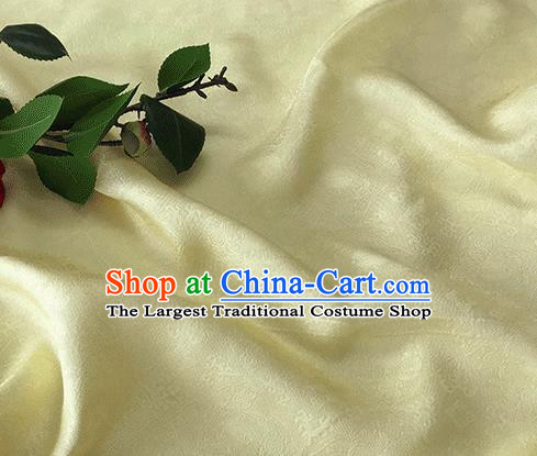 Asian Chinese Traditional Kaki Pedicle Pattern Design Light Yellow Silk Fabric China Qipao Material