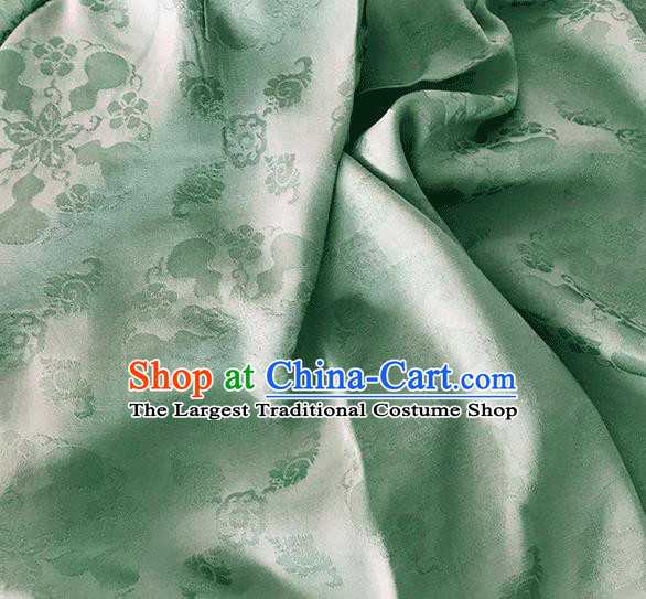 Asian Chinese Traditional Jacquard Calabash Pattern Design Green Satin China Qipao Silk Fabric Material