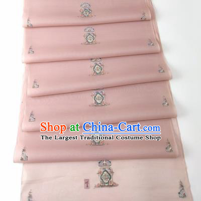 Chinese Traditional Embroidered Flowers Pattern Design Deep Pink Silk Fabric Asian China Hanfu Silk Material