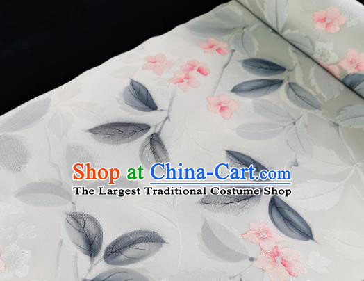 Chinese Traditional Classical Pattern Design White Silk Fabric Asian China Cheongsam Silk Material