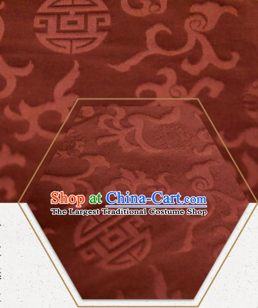 Chinese Traditional Twine Flowers Pattern Design Brown Silk Fabric Asian China Hanfu Rayon Material