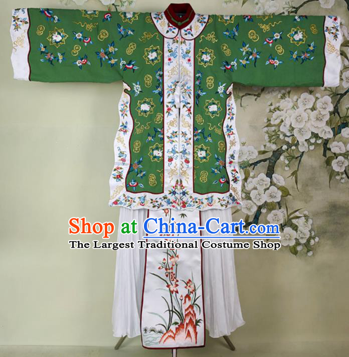 Chinese Traditional Embroidered Dress Ancient Qing Dynasty Young Mistress Costumes for Women