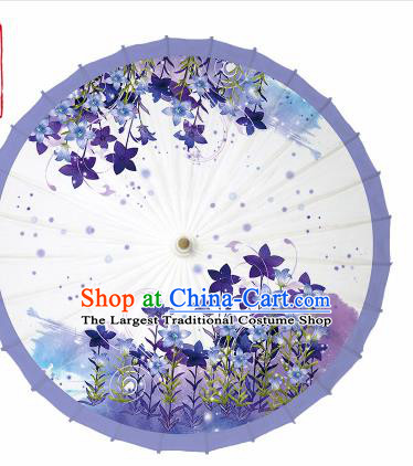 Chinese Traditional Printing Lavender Oil Paper Umbrella Artware Paper Umbrella Classical Dance Umbrella Handmade Umbrellas