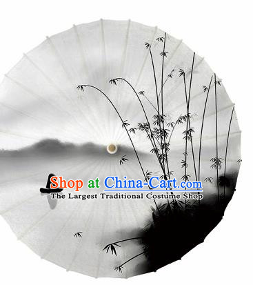 Chinese Traditional Ink Painting Bamboo Oil Paper Umbrella Artware Paper Umbrella Classical Dance Umbrella Handmade Umbrellas