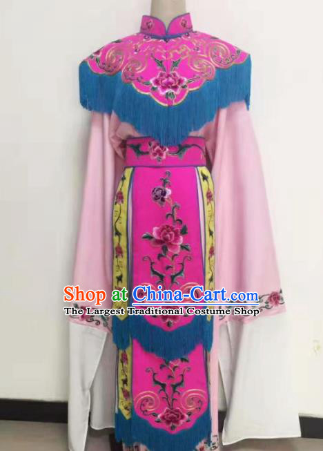 Chinese Traditional Beijing Opera Dan Princess Rosy Dress Peking Opera Actress Embroidered Costumes for Women