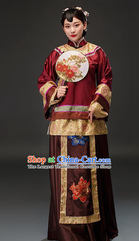 Chinese Drama Traditional Qing Dynasty Patrician Concubine Dress Ancient Rich Mistress Costumes for Women