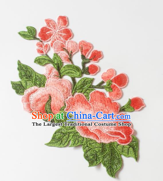 Chinese Traditional Embroidery Watermelon Red Plum Flowers Applique Embroidered Patches Embroidering Cloth Accessories