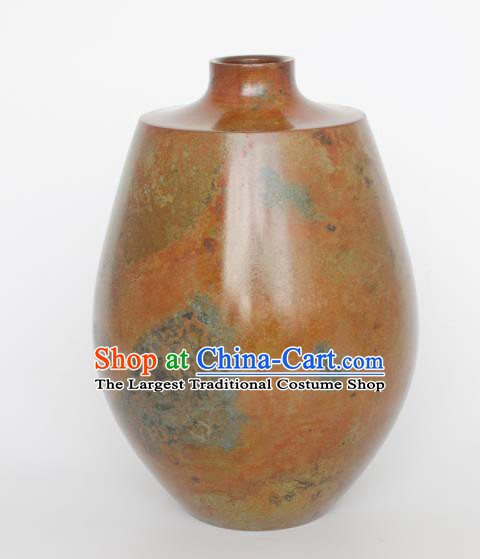 Chinese Handmade Bronze Vase Traditional Copper Bottle Craft Decoration