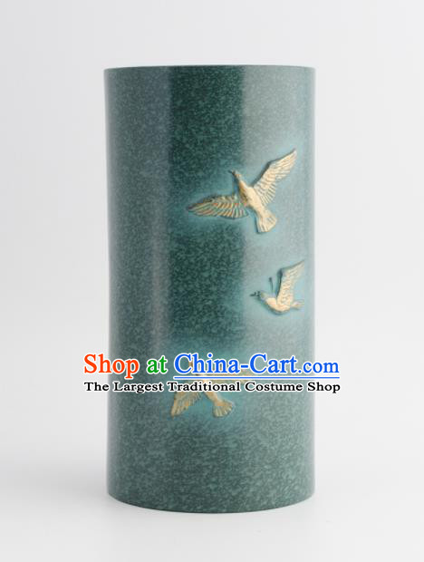 Chinese Handmade Bronze Vase Traditional Copper Canister Craft Decoration