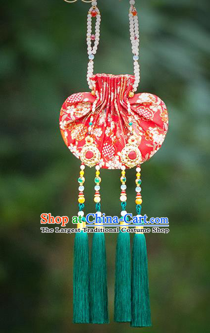 Chinese Classical Waist Accessories Ancient Princess Hanfu Green Tassel Sachet Pendant