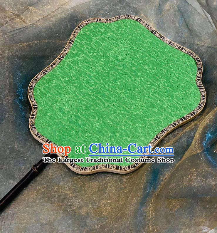 Chinese Classical Cloud Pattern Hanfu Fan Ancient Song Dynasty Wedding Palace Fans Court Green Silk Fans