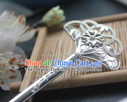 Chinese Classical Hair Stick Handmade Hanfu Hair Accessories Ancient Song Dynasty Palace Argent Hairpins