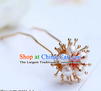 Chinese Classical Palace Red Bead Hair Stick Handmade Hanfu Hair Accessories Ancient Qing Dynasty Princess Little Plum Hairpins