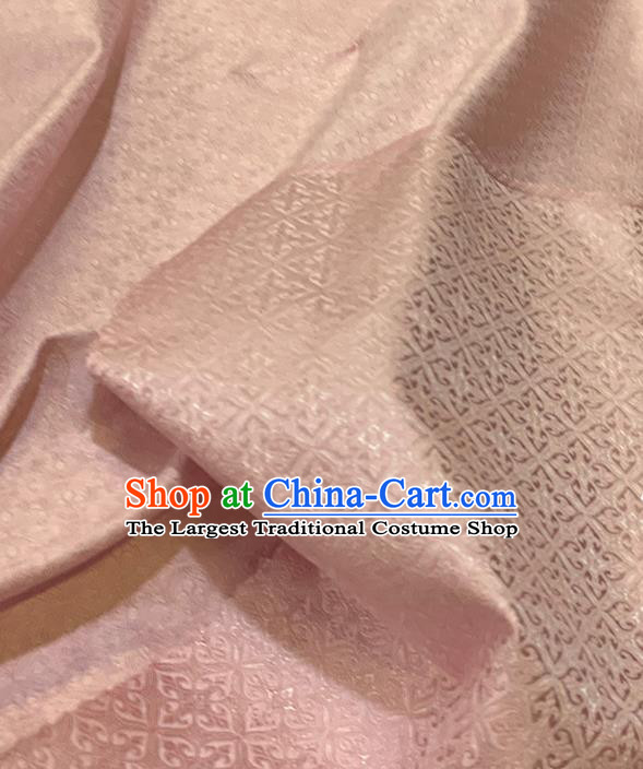 Chinese Traditional Wheat Flower Pattern Pink Silk Fabric Brocade Drapery Tang Suit Damask Material