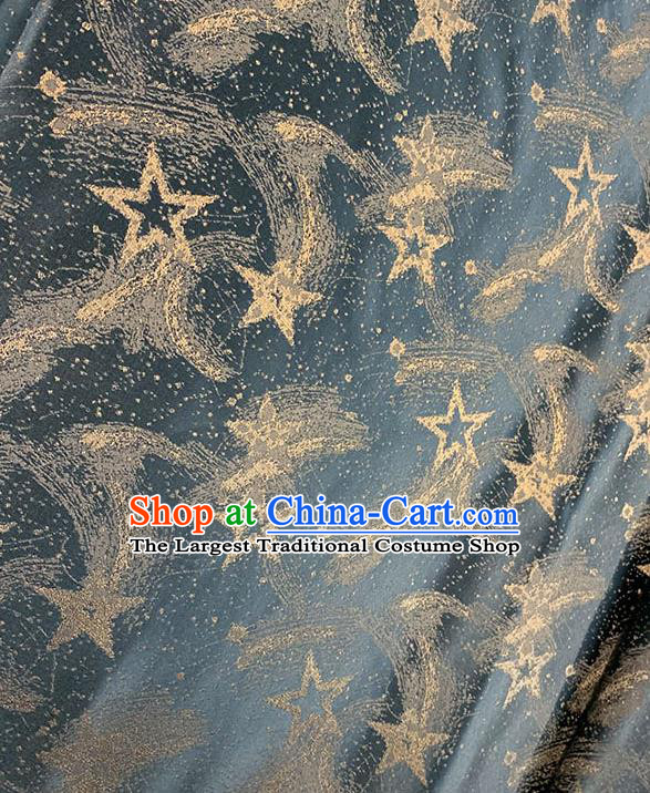 Chinese Traditional Shooting Star Pattern Gray Silk Fabric Tang Suit Damask Material Brocade Drapery