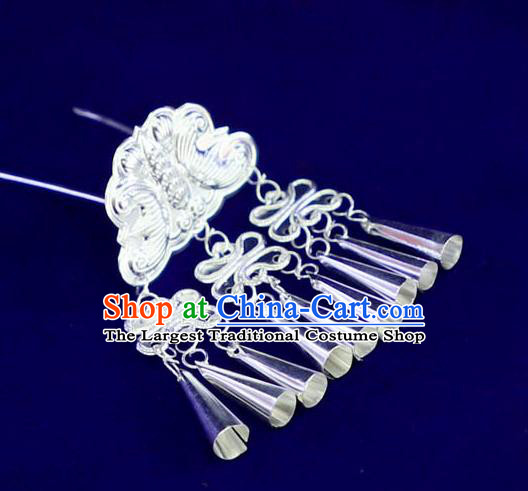 Chinese Ethnic Women Carving Butterfly Hair Stick Miao Nationality Little Hairpins Traditional Minority Hair Accessories