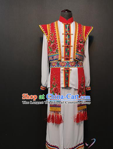 Custom China Yunnan Bai Ethnic Clothing Traditional Minority Folk Dance Costumes Dali Nationality Men Outfits
