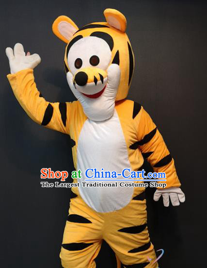 Custom Cosplay Walking Cartoon Costume Children Day Stage Performance Clothing Puppet Tiger Apparels and Headwear