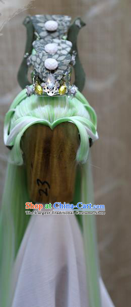 Cosplay BJD Swordsman Light Green Wig Sheath Handmade China Ancient Warrior Mo Cangli Wigs Style and Headwear