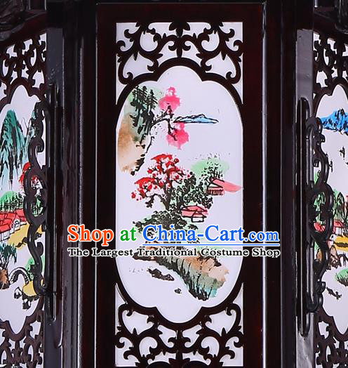 Chinese Wood Decorations Lamp Classical Lanterns Handmade Hanging Lamp Traditional New Year Hexagon Palace Lantern