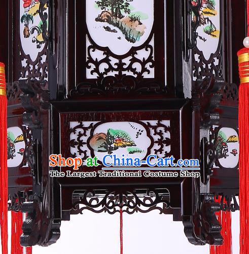 Chinese Wood Decorations Lamp Classical Lanterns Handmade Hanging Lamp Traditional New Year Hexagon Palace Lantern