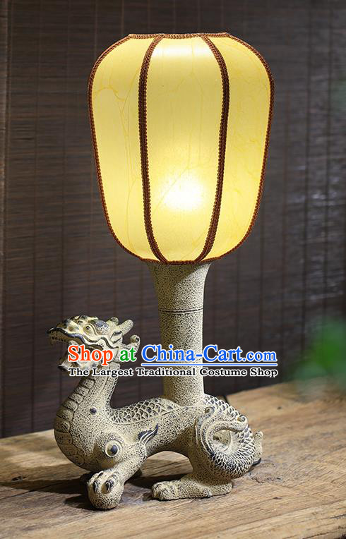 China Handmade Stone Carving Dragon Desk Lanterns Palace Lantern Traditional Home Decorations Table Lamp
