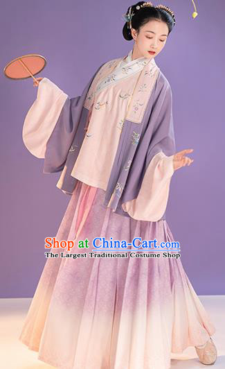 China Ming Dynasty Patrician Lady Costumes Traditional Ancient Hanfu Dress Royal Princess Clothing