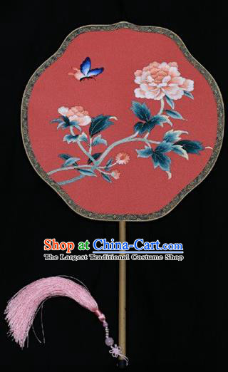 China Traditional Wedding Fan Double Side Embroidered Fan Silk Fans Suzhou Embroidery Palace Fan