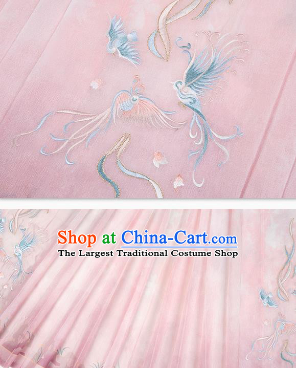 China Ming Dynasty Court Princess Costumes Ancient Hanfu Clothing Embroidered Long Gown and Skirt for Noble Lady