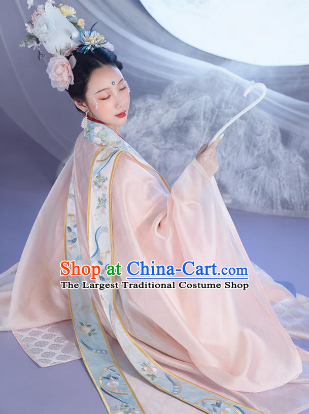 China Traditional Embroidered Hanfu Clothing Ancient Song Dynasty Imperial Empress Historical Costumes for Women