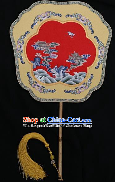 China Ancient Bride Fan Suzhou Embroidery Double Side Fan Palace Fan Classical Dance Silk Fans