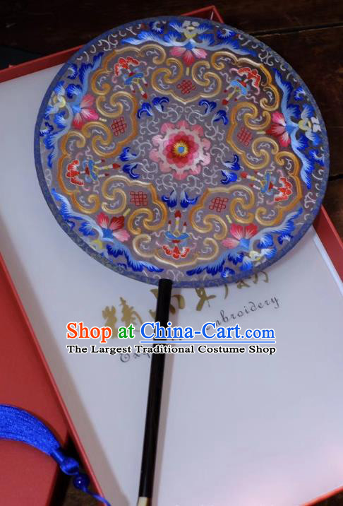 China Ancient Silk Fan Suzhou Double Side Fans Qing Dynasty Court Fans Handmade Embroidery Palace Fan