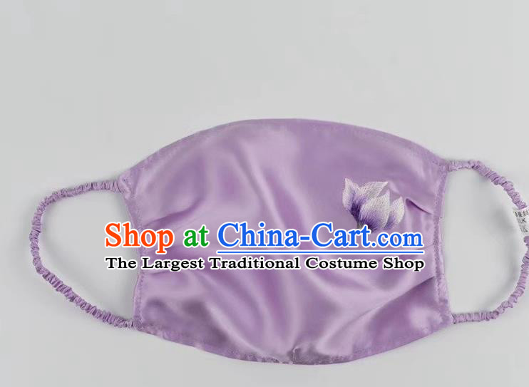 Handmade Silk Mask Chinese Style Protective Mask Accessories Embroidered Violet Face Mask