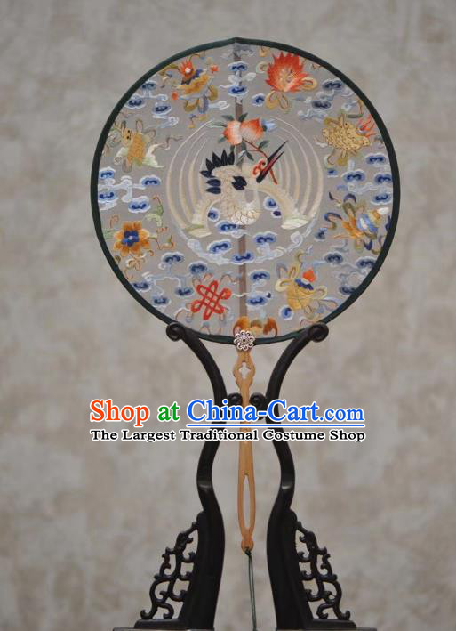 China Ancient Palace Fan Classical Dance Fan Traditional Court Hanfu Fan Handmade Embroidery Crane Fans