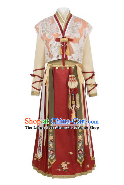 Ancient China Village Lady Costumes Traditional Song Dynasty Country Female Apparels for Women