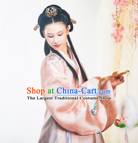 Ancient China Patrician Princess Embroidered Hanfu Dress Traditional Ming Dynasty Infanta Historical Clothing