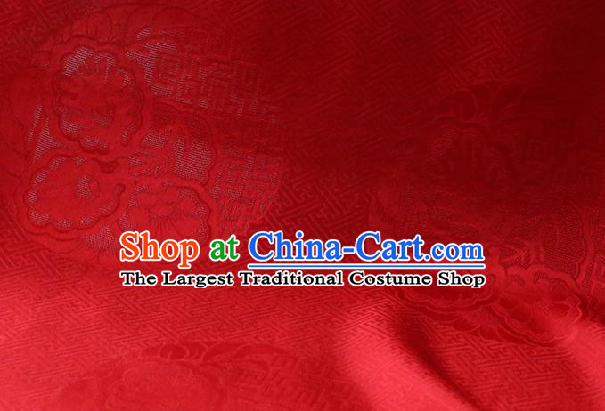 Chinese Classical Royal Pattern Red Silk Drapery Traditional Cheongsam Cloth Fabric