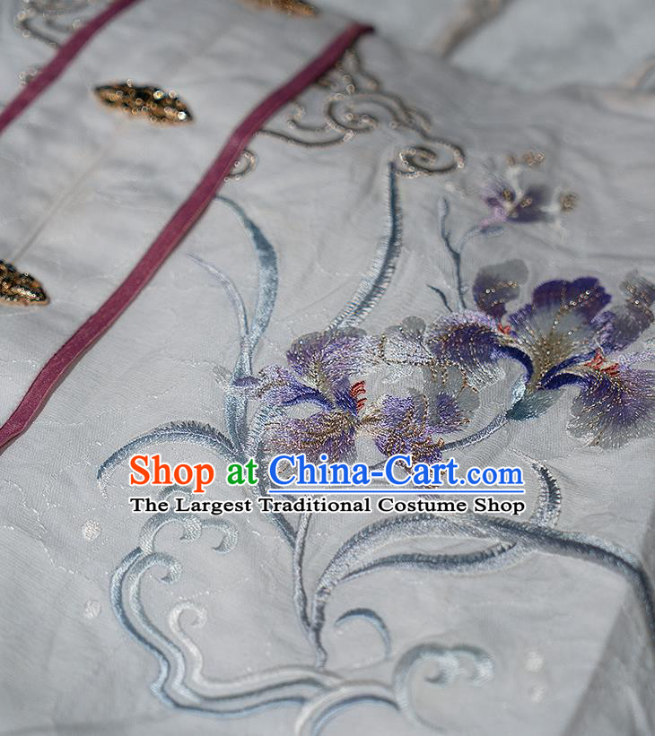 Traditional China Ming Dynasty Noble Countess Lilac Hanfu Dress Ancient Imperial Consort Historical Clothing