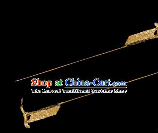 China Traditional Hanfu Hair Accessories Handmade Ancient Empress Hairpin Jin Dynasty Golden Dagger Axe Hair Stick for Women