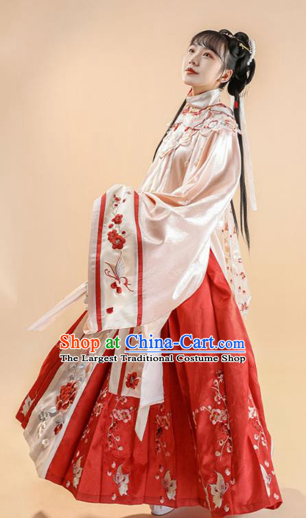 Ancient China Ming Dynasty Royal Princess Pink Dress Traditional Hanfu Historical Clothing
