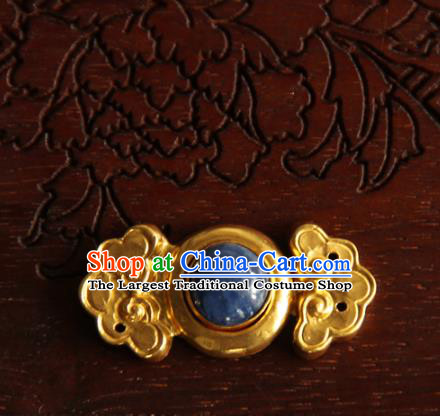 China Ming Dynasty Gilding Button Handmade Ancient Empress Costume Golden Buckle