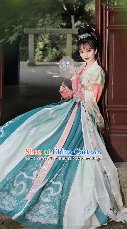 China Traditional Tang Dynasty Royal Princess Hanfu Dress Clothing Ancient Palace Lady Costumes