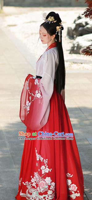 China Ancient Young Beauty Costumes Traditional Tang Dynasty Court Woman Hanfu Dress Historical Clothing