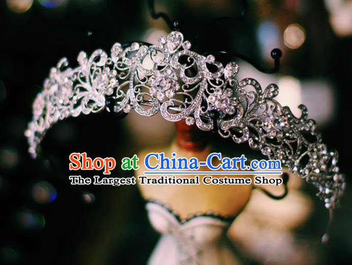 European Wedding Bride Hair Accessories Baroque Princess Retro Royal Crown Crystal Hair Clasp